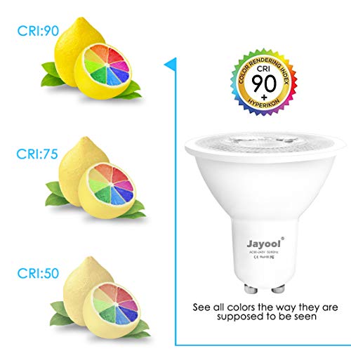 Jayool - Dimmable GU10 LED Light Bulbs, RGB + Warm White, Remote Control, Timer