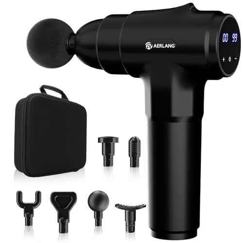 AERLANG - Deep Tissue Massage Gun with 6 Heads for Muscle Pain Relief