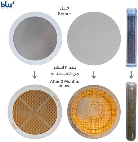 Blu Ionic Shower Head and Shower Filter - Handheld - Removes Chlorine & Harmful Pollutants - Prevent Hair Loss & Moisturize Your Skin, Chrome - Medaid - Lebanon