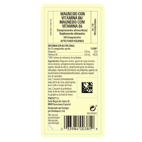 Solgar Magnesium with Vitamin B6, 100 Tablets - Promote Healthy Bone Mineralization, Support Nerve & Muscle Function, Energy Metabolism - Non-GMO, Vegan, Gluten Free, Dairy Free, Kosher - 33 Servings - Medaid International
