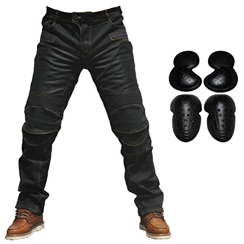 Armor - Men’s Motorcycle Riding Jeans with Knee & Hip Protectors, Stretch Denim