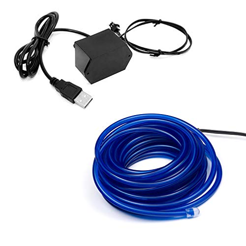 Stark - 5m Blue Neon LED EL Wire, 3.2mm Thick, USB Powered for DIY Projects