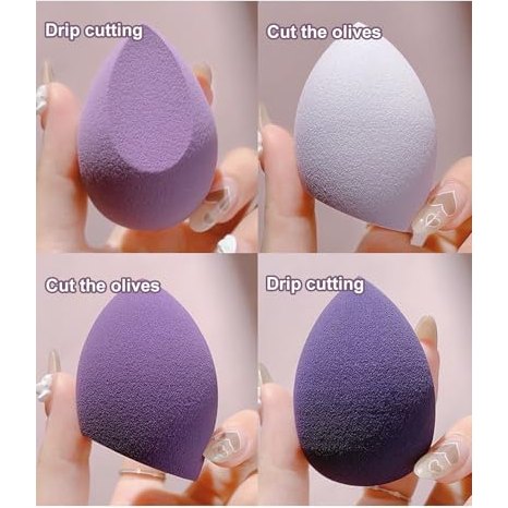 4pcs Makeup Sponges Set - Beauty Sponges with Egg Case, Flawless for Cream, Powder and Liquid, Purple DJA643-04 - Medaid International