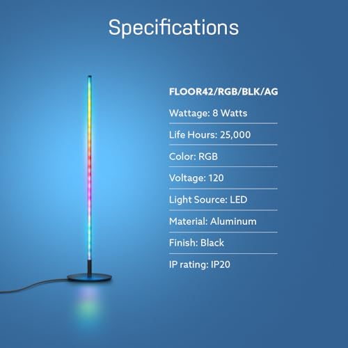 Feit Electric - 42" Smart Floor Lamp, RGBW Color Changing, WiFi, Music Sync