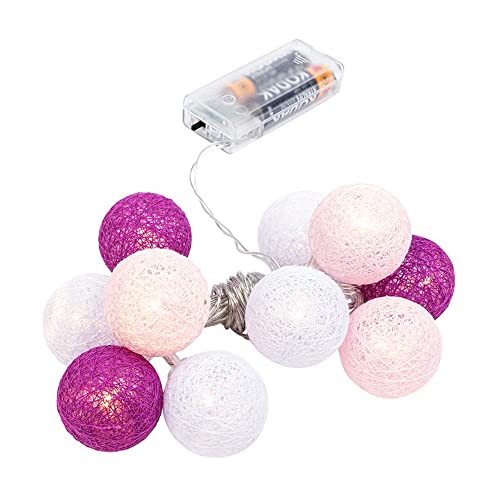 Ideen Mit Herz - Battery Operated Fairy Lights with 10 Cotton Balls, Timer, 3 Colors