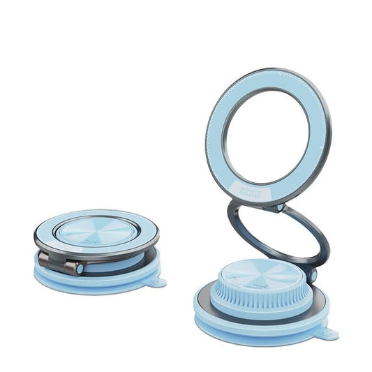 EIGNO Super Strong Magnetic Car Phone Holder - 360° Rotatable Dashboard Mount with Ultra Secure Suction Cup, Mini Portable Design for Mobile Phones, Hands-Free Kit (Blue) - Medaid International