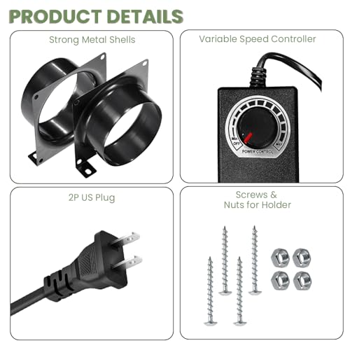 Dcfairfan - 4 Inch 12V DC Axial Exhaust Fan for DIY Soldering & Paint Booths 6 W 38 DB