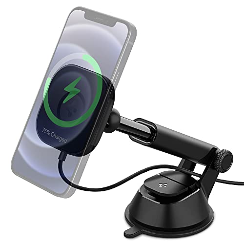 Spigen - Fast Wireless Car Charger Mount for MagSafe, Compatible with iPhone 17-12