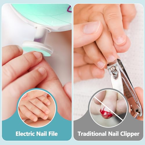 Blendura - Newborn Electric Nail File, 6-in-1, Safe for All Ages, Green