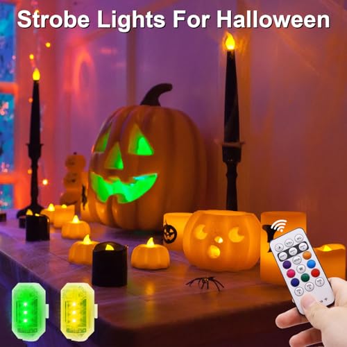 Jinruitop - 4PCS Wireless LED Strobe Lights, Remote Control, 8 Colors, Waterproof