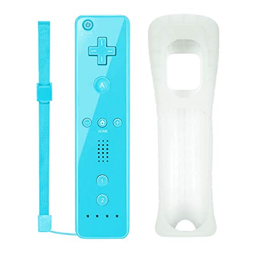 SogYupk - Wireless Wii Remote Controller with Silicone Case and Wrist Strap (Blue)