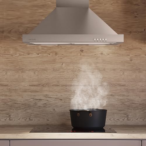 Cecotec - 60 cm Stainless Steel Pyramid Cooker Hood, 165 W Motor, 650 m³/h Suction