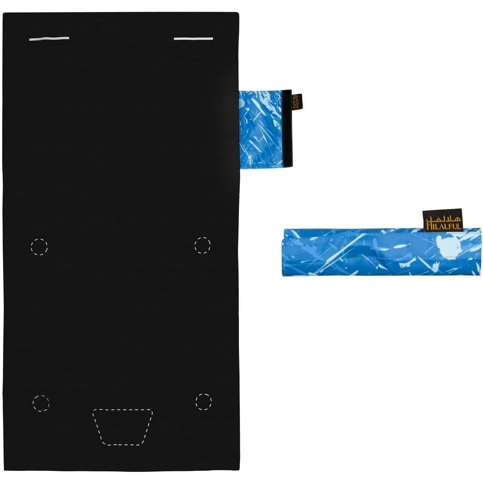 HILALFUL Roll Out & Pray - Electric Blue | Muslim Praying Rug for Adults | Water Resistant | Anti-Slip | Islamic Gift for Eid, Ramadan | for Travel | Lightweight - Medaid International