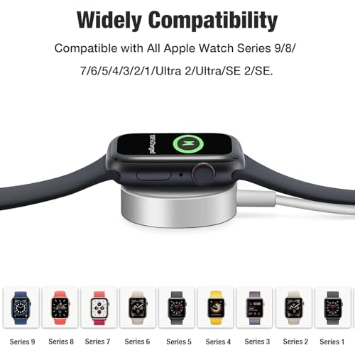 Apple - Fast Wireless Magnetic Charger for Apple Watch, USB C, 1m Cable