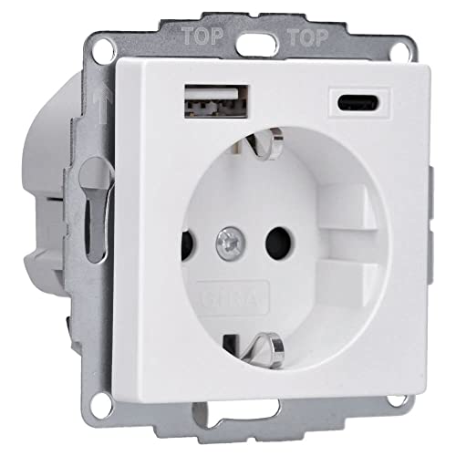 Gira - USB Set E2 Pure White Matte with 2x USB Sockets & Double Frame