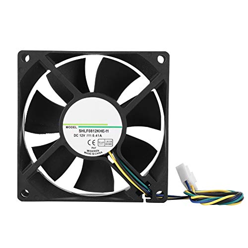 Ashata - 8CM PWM CPU Cooling Fan, DC12V, 0.41A, Temperature Control