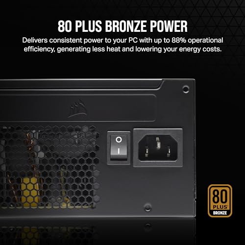Corsair - CX650 80 Plus Bronze ATX Power Supply with Low-Noise Cooling Fan