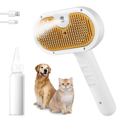 Vvwvvw - 3-in-1 Pet Steam Brush for Dogs & Cats, Shedding & Grooming Comb