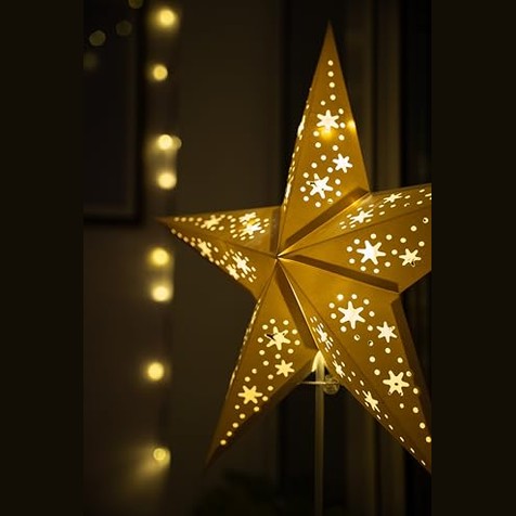 Heitmann Deco - LED Star with Stand, Warm White Lights, Elegant Design, Cozy Atmosphere
