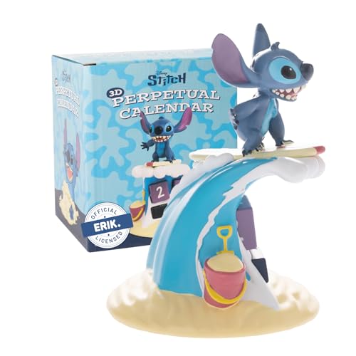 Grupo Erik - Disney Stitch Perpetual Desk Calendar, Ideal Home Office Accessory