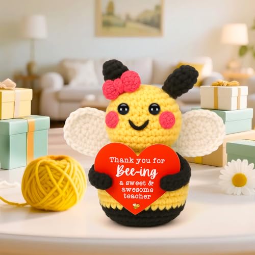 Teacher Appreciation Gifts, Thank You Gifts for Teacher End of Year Christmas Educator Mentor Awesome Presents, from Student, Mini Cute Handmade Bee Decor - Medaid International