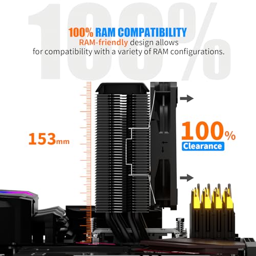 UpHere - P4K CPU Air Cooler with 6mm x 4 Copper Heat Pipes & 120mm PWM Fan