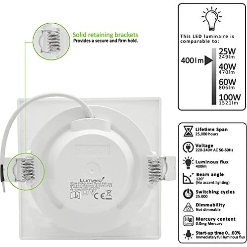 Lumare - 9X LED Recessed Spotlight 6W | IP44 Extra Flat Silver | 26mm Depth