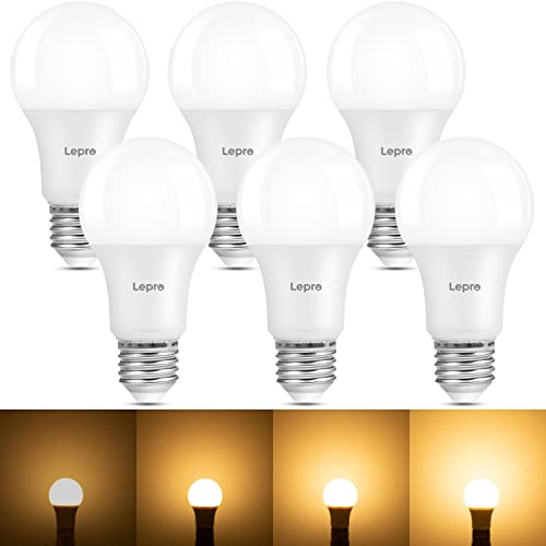 Lepro - Pack of 6 Dimmable E27 LED Bulbs, 8.5W, 806 Lumen, Warm White