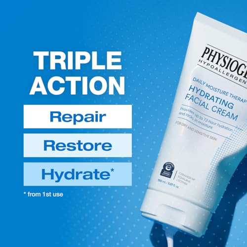 Physiogel Daily Hydrating Facial Moisturizer Lightweight Cream, 72 hrs Hydration for Dry & Sensitive Skin, Korean skin care, Fragrance-Free, Non-Comedogenic, Dermatologist-Tested, Ceramide, Squalane.|B072FPLF7W