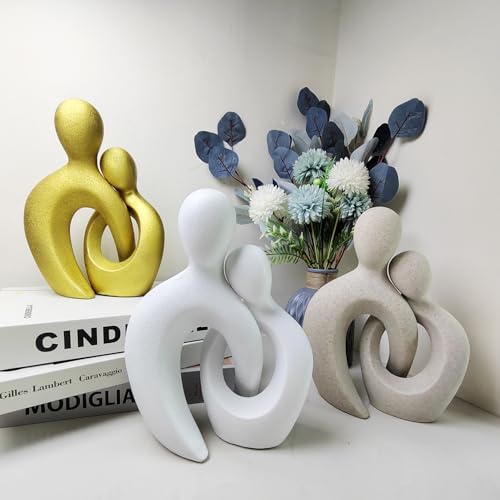 Yahu Lando - Modern Couple Sculptures for Home Decor, Gold Anniversary Gifts