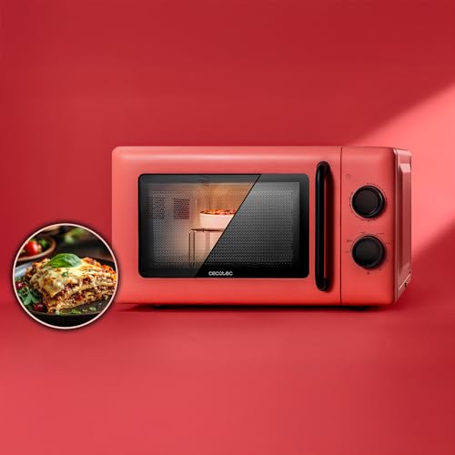 Cecotec - 20L Mechanical Microwave with Grill, 700W, 6 Cooking Levels, Blue Design