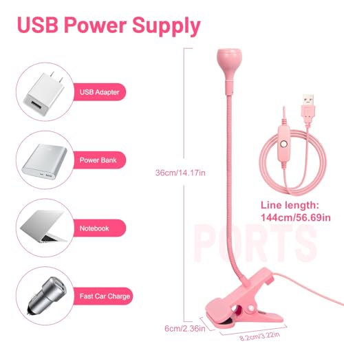Aoraem - 3W Flexible Gooseneck LED Nail Lamp for Quick Gel Curing, Portable Design