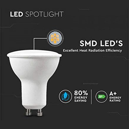 Ledlux - 6 Pack GU10 5W LED Bulbs, 400 Lumen, 110° Beam, Energy Class A++