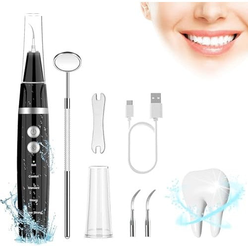 Lymi - Ultrasonic Tooth Cleaner with LED, 3 Modes, 2 Replaceable Heads