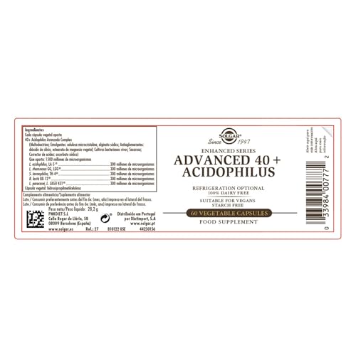 Solgar Advanced 40+ Acidophilus, 60 Vegetable Capsules - Medaid International
