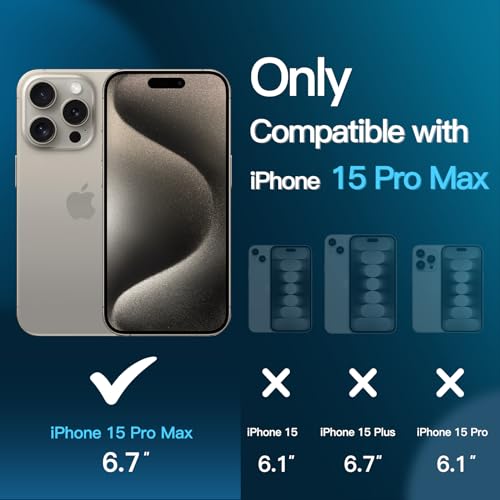 JETech - Tempered Glass Screen Protector for iPhone 15 Pro Max, HD Clear, Easy Installation, Case-Friendly, 3-Pack