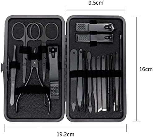 Luxury Black Manicure Set Nail Clippers Tools Household 18Pcs , Tool Kit for Men and Women - Medaid International