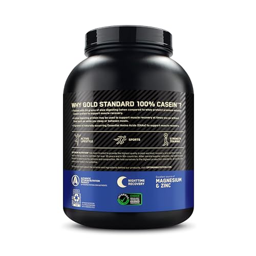 Optimum Nutrition Gold Standard 100% Micellar Casein Protein Powder, Slow Digesting, Helps Keep You Full, Overnight Muscle Recovery, Creamy Vanilla, 4 Pound (Packaging May Vary) - Medaid International