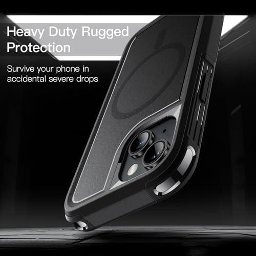 JETech - Heavy Duty iPhone 15 Case with MagSafe, Dual-Layer Rugged Protection