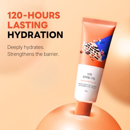 ROUND LAB Soybean Panthenol Cream 2.71 Fl Oz, 120-Hour Deep Hydration and Skin Barrier Repair Moisturizer with Nano Niosome Panthenol, Improves Rough Texture, Locks in Moisture, Korean Skincare|B0DPW4LKDS