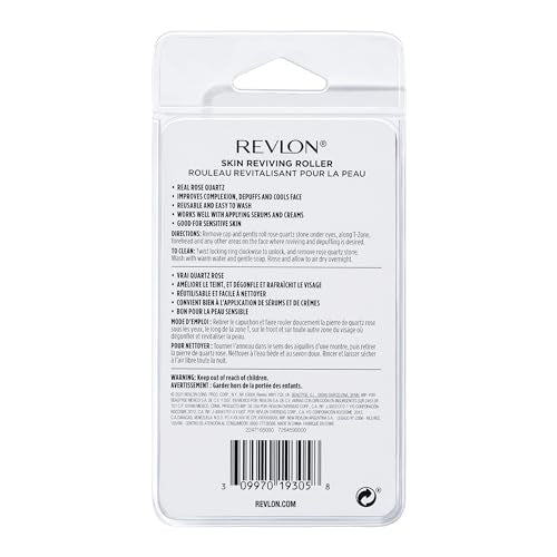 Revlon Skin Reviving Roller with Rose Quartz for All-Day Facial Reviving & Brightening, Compact & Reusable, Gentle on Skin, 1 count - Medaid International