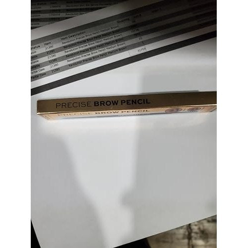 Revolution, Precise Brow Pencil, Double Ended, Ultra-Fine Pencil Tool, Includes Spoolie Brush, Medium Brown - Medaid International
