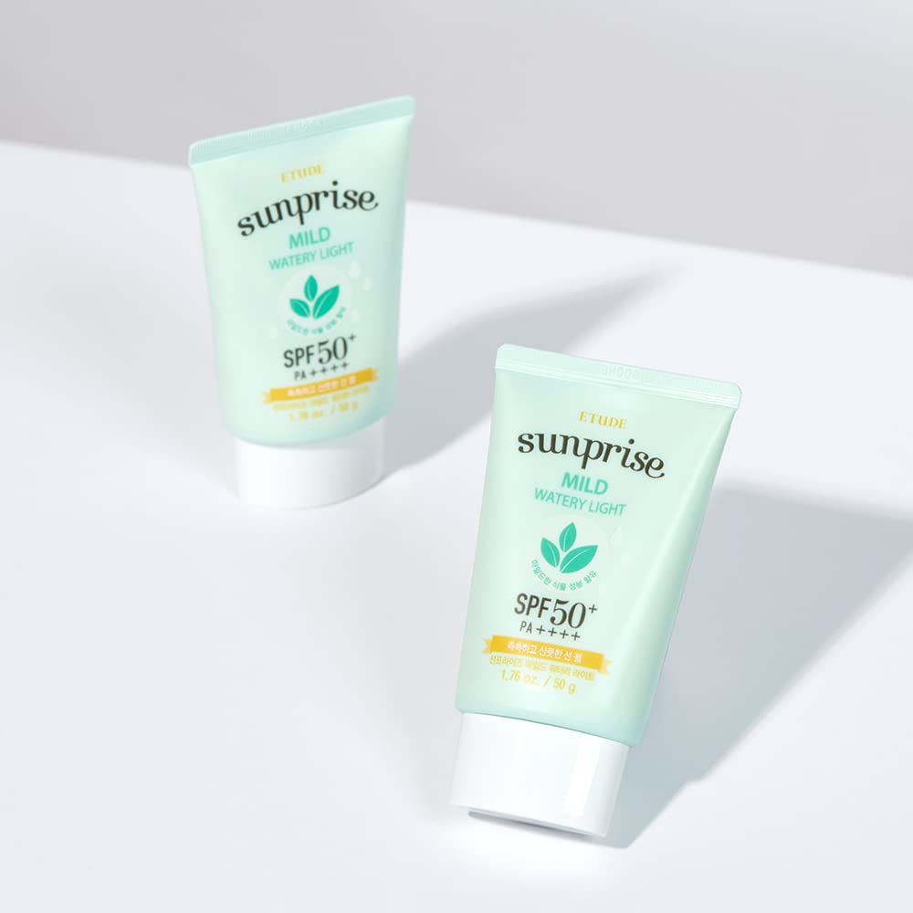 ETUDE Sunprise Mild Weightless Watery Light Texture SPF50+/PA+++ 1.7 fl. Oz (50ml) (21AD) | Light Moisturizing Sunblock for Sensitive Skin | Korean Skin Care - Medaid International