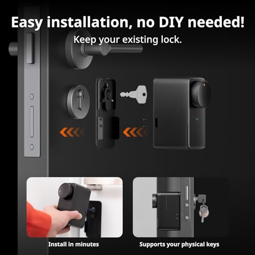 SwitchBot - Smart Lock Pro, Keyless Entry, Euro Profile Compatible, Works with Alexa & Google