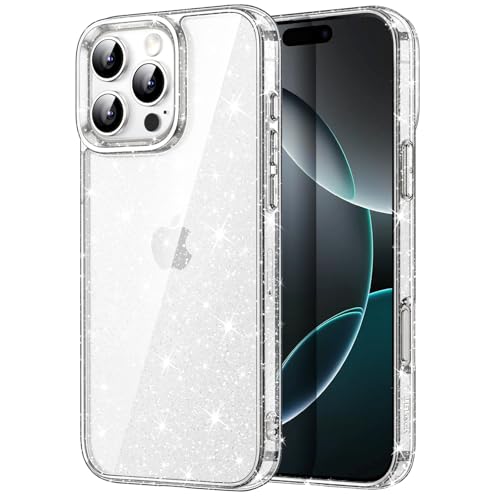 JETech - Glitter Case for iPhone 16 Pro Max, Shockproof, Bling Sparkle, Cute Design