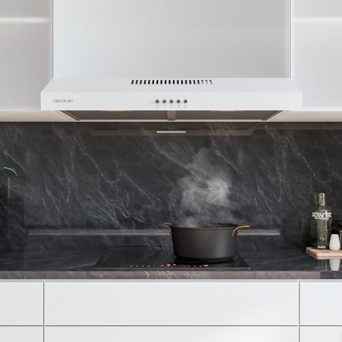 Cecotec - 60 cm Cooker Hood Bolero Flux CM 602200, 220 m3/h Suction, 3 Power Levels, White Finish
