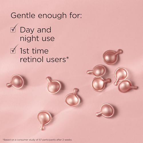 Elizabeth Arden Retinol + HPR Ceramide Rapid Skin Renewing Anti-Aging Face Serum Capsules, Fine Lines & Wrinkles Treatment with Peptides, Vitamin E, & Niacinamide, 60 Count - Medaid International