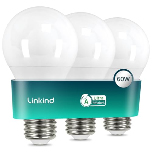 Linkind - E27 LED Screw Bulbs, 3.8W (60W Equivalent), 4000K Neutral White, Pack of 3
