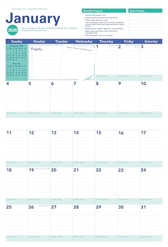 2026 Amy Knapp's Big Grid Family Organizer Wall Calendar: 17-Month Giant Fridge Calendar for Mom with 175+ Stickers (Hanging Family Plan Calendar, ... 2026) (Amy Knapp's Plan Your Life Calendars) - Medaid International