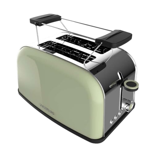 Cecotec - 850W Vertical Toaster with 1.5" Double Slot, Automatic Stop, Crumb Catcher